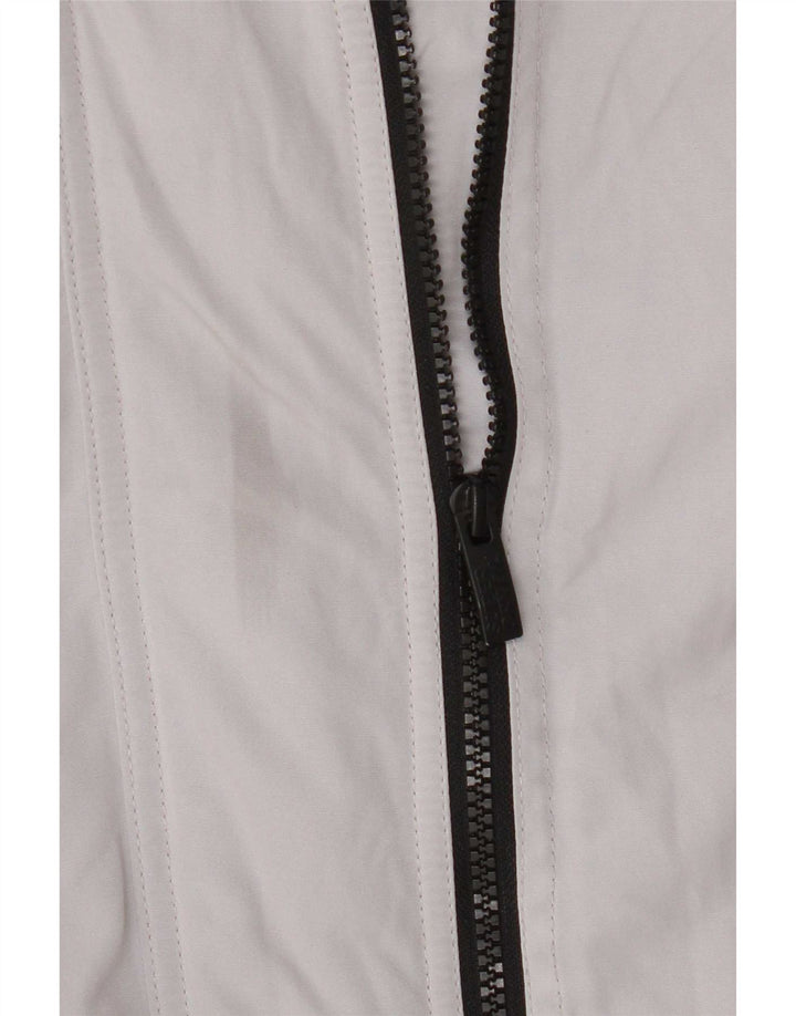 Superdry Jachetă de ploaie cu glugă pentru femei UK 12 Medium Gri Poliester