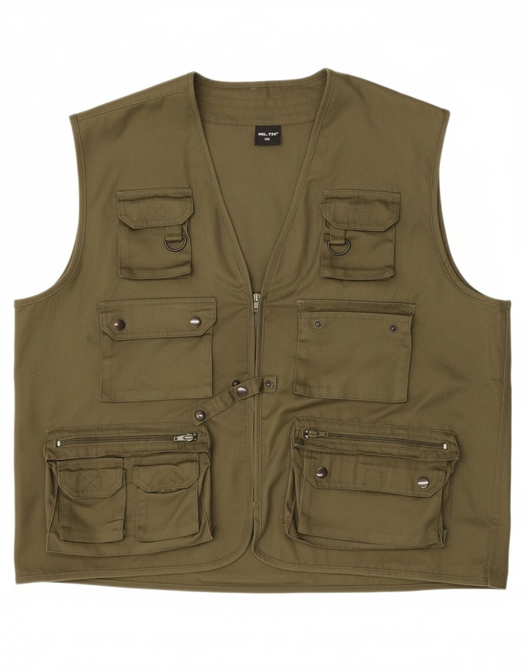 MIL-TEC Mens Utility Gilet UK 44 2XL Khaki Polyester