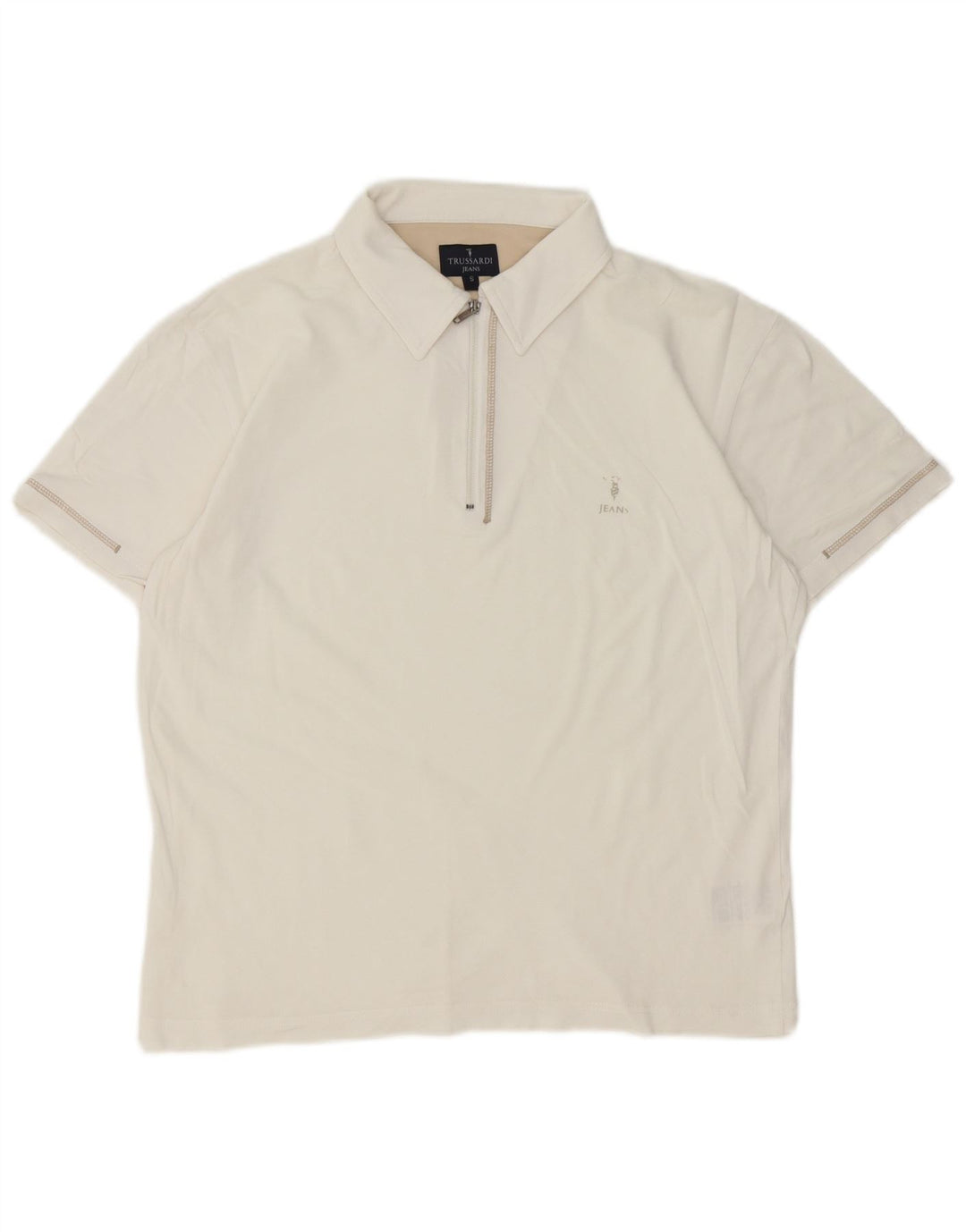 Tricou polo Trussardi Jeans pentru bărbați, bumbac alb mic