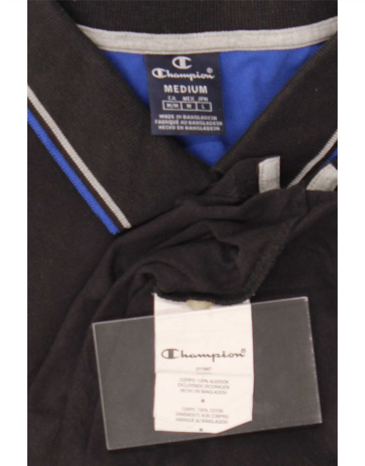 Tricou polo Champion pentru bărbați, bumbac mediu negru