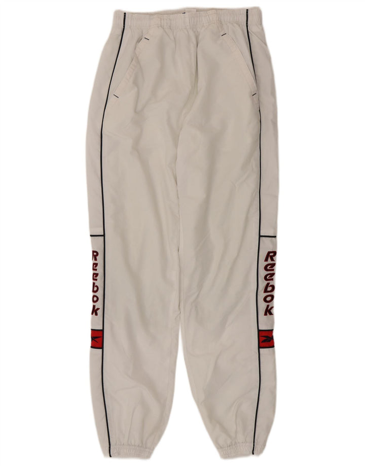 Pantaloni de trening grafic pentru bărbați Reebok Pantaloni de jogging Mici, alb, poliester