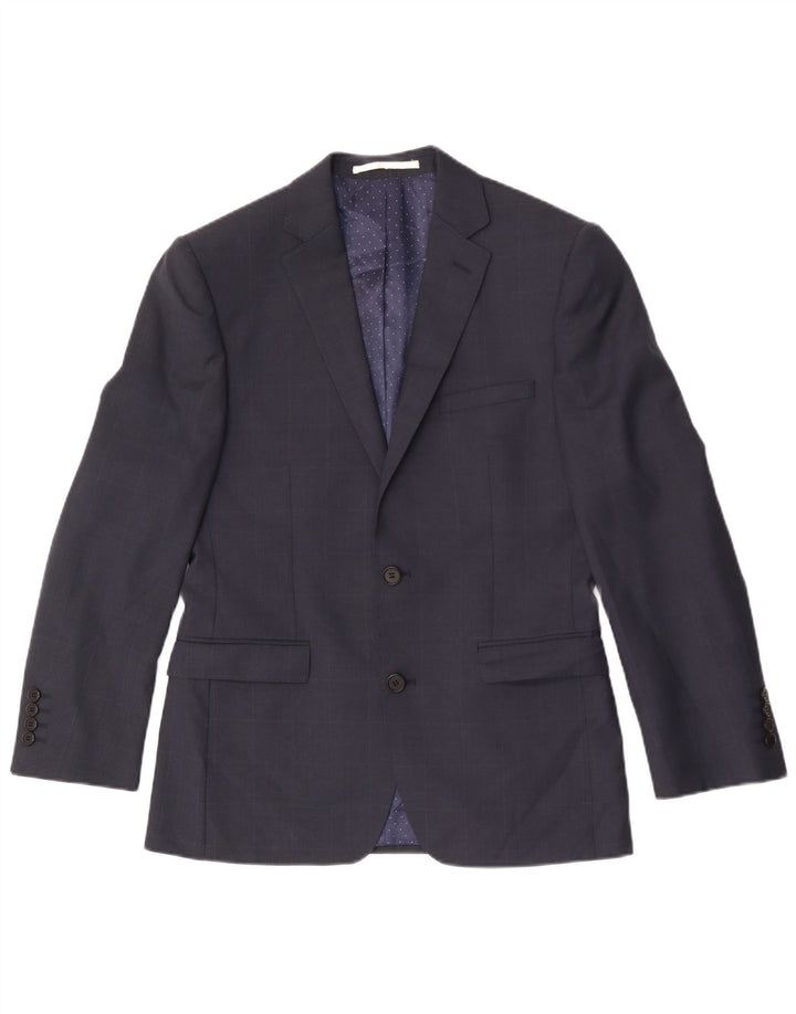 Jachetă Blazer pentru bărbați French Connection, cu 2 nasturi, UK 36, lână mică, albastru