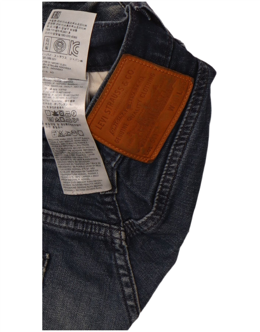 Blugi pentru bărbați LEVI'S 511 Slim W30 L30 Bumbac bleumarin
