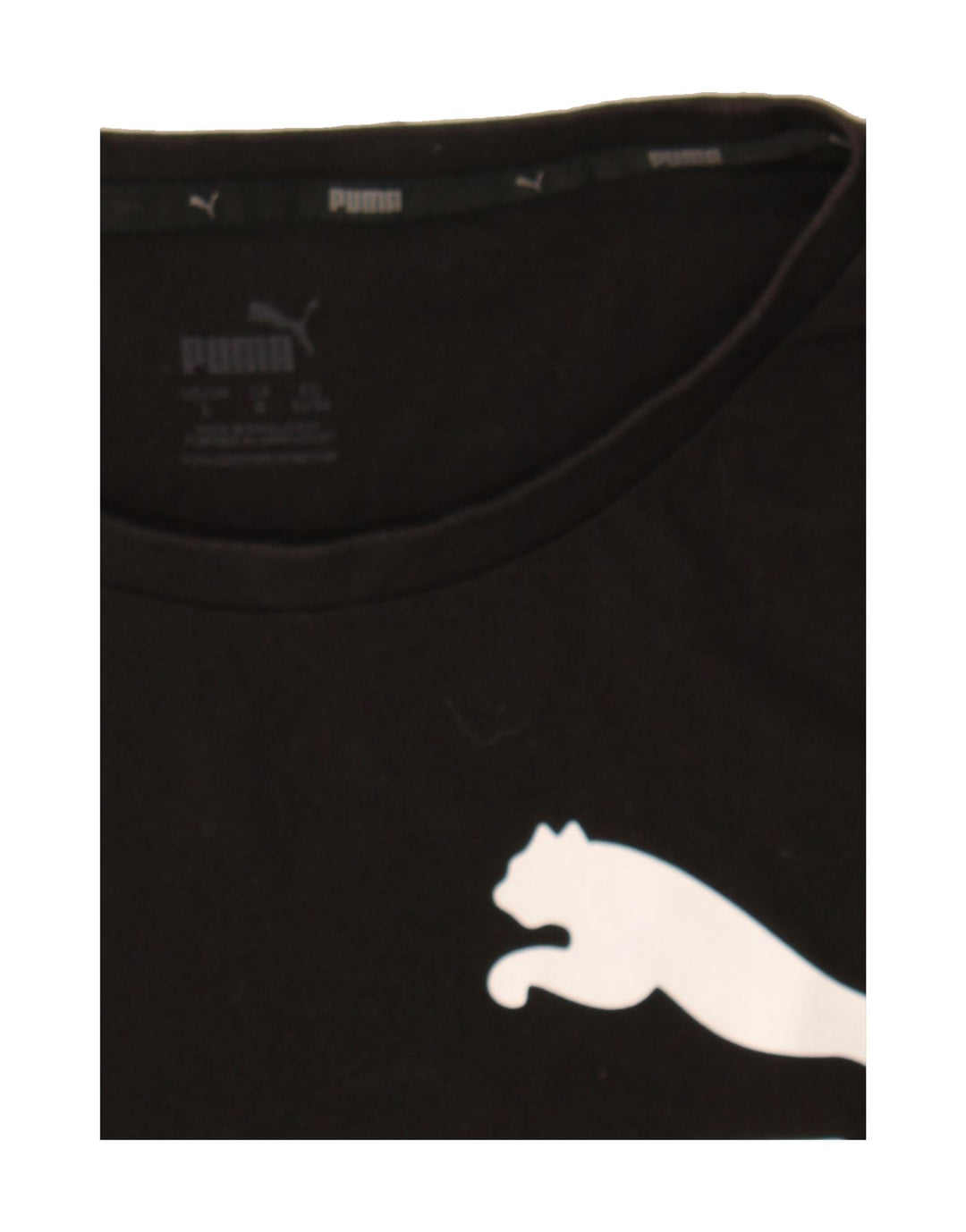 PUMA Mens Graphic T-Shirt Top Large Black Cotton Vintage Puma and Second-Hand Puma from Messina Hembry 