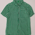 Camasa cu maneca scurta BENETTON pentru baieti 10-11 ani verde vichy