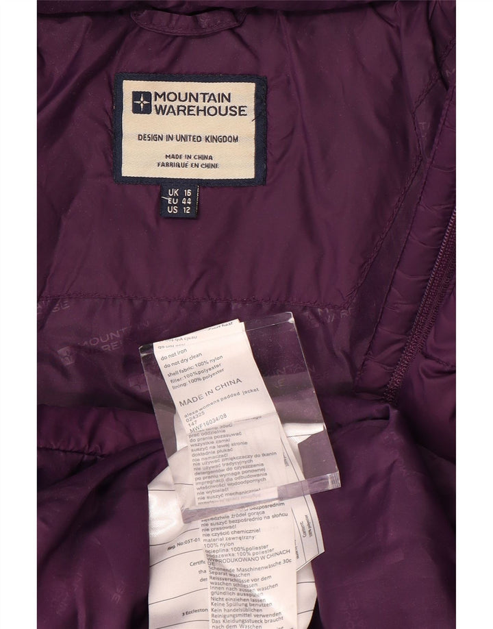 MOUNTAIN WAREHOUSE Palton căptușit cu glugă pentru femei UK 16 Nylon violet mic