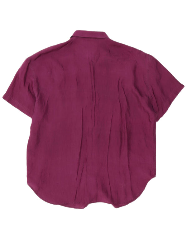 Cămașă vintage cu mânecă scurtă pentru femei UK 16 mare violet