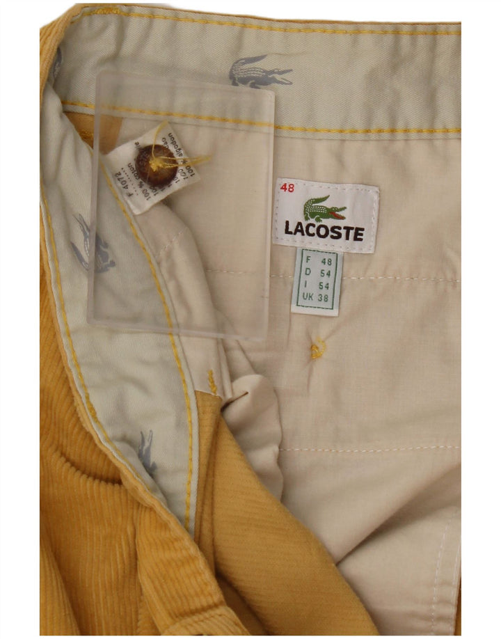 Pantaloni drepti pentru bărbați LACOSTE, din velur, mărime 48 XL W38 L31 bumbac galben