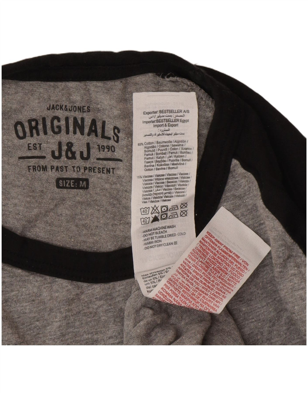 Jack & Jones Top pentru bărbați cu mânecă lungă din bumbac gri mediu