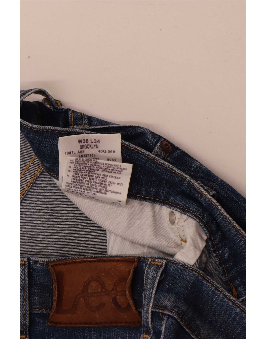 Blugi Lee Brooklyn Straight pentru bărbați W38 L31, bumbac albastru
