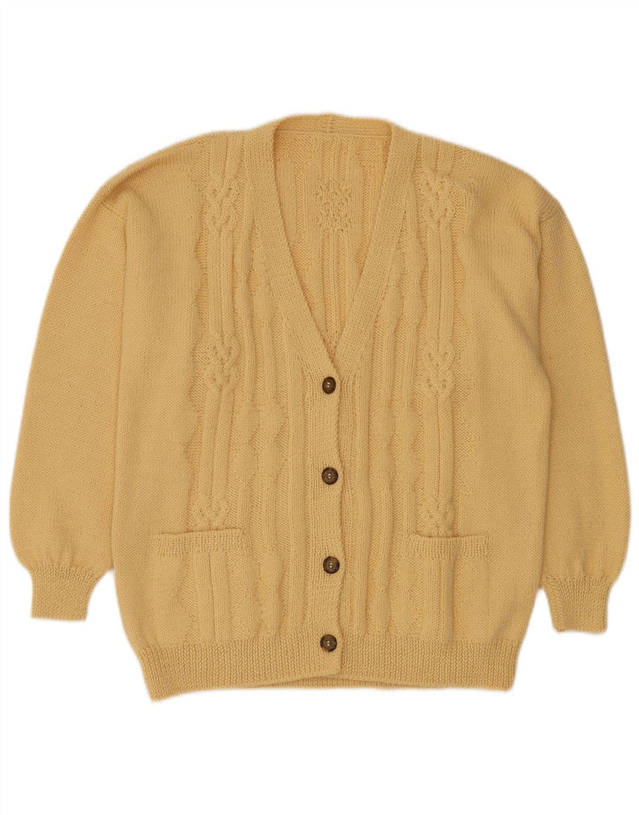Pulover Cardigan Vintage pentru femei UK 16 Large Yellow