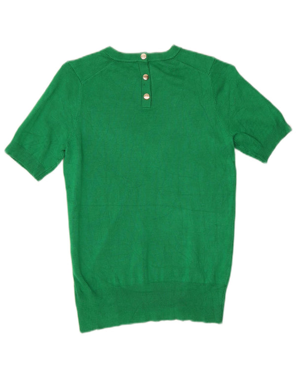 Pulover pentru damă Zara cu mânecă scurtă, cu gât de barcă, UK 10, mic, verde, viscoză