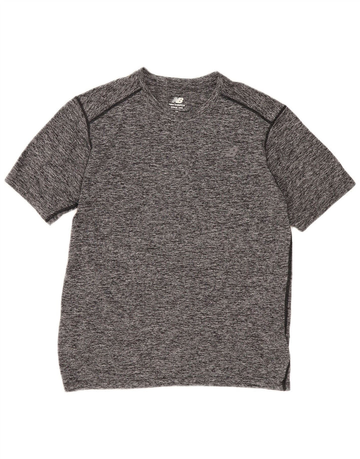 Tricou pentru bărbați New Balance Top Mediu Gri din poliester cu pete