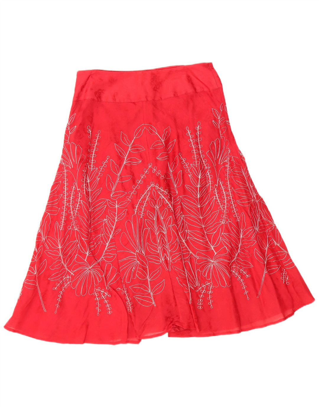 Fustă A-Line pentru femei MONSOON UK 10 Small W30 Mătase florală roșie