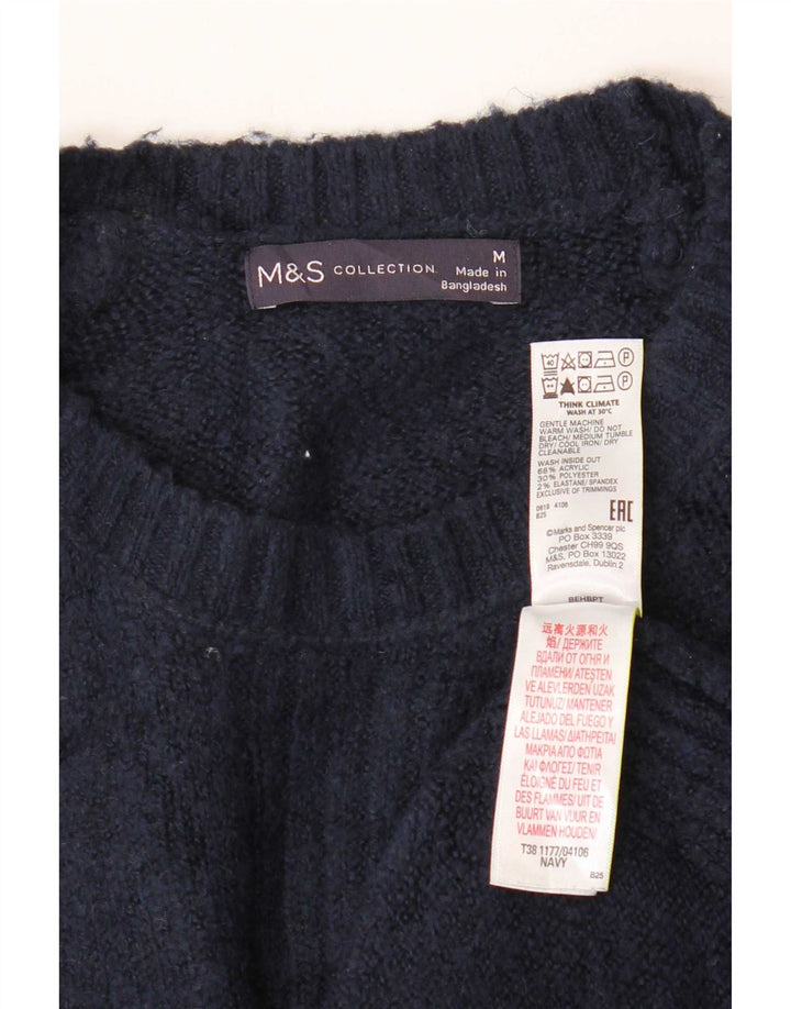 Pulover pentru femei Marks & Spencer cu decolteu triplu UK 14 Medium Bleumarin