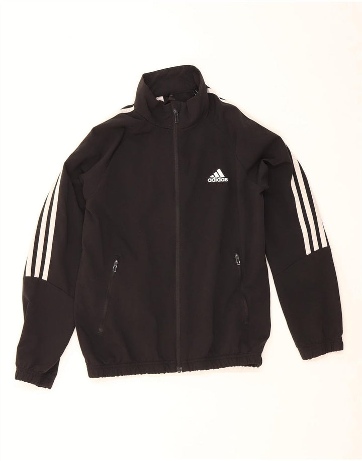 Jachetă de trening pentru băieți ADIDAS 11-12 ani, poliester negru