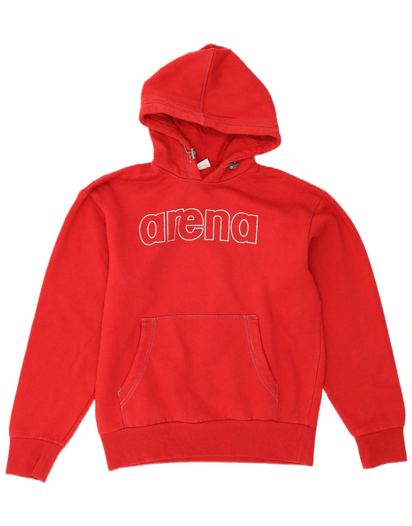 Arena Mens Graphic Hoodie Jumper Small Red Cotton