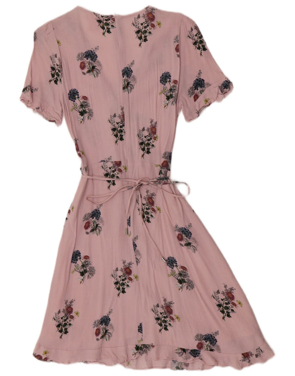Rochie Wrap Oasis pentru femei UK 10 Small Pink Floral Viscose
