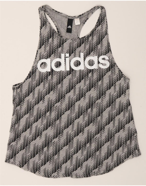 Vesta grafică pentru femei Adidas UK 12 Medium Gri Geometric
