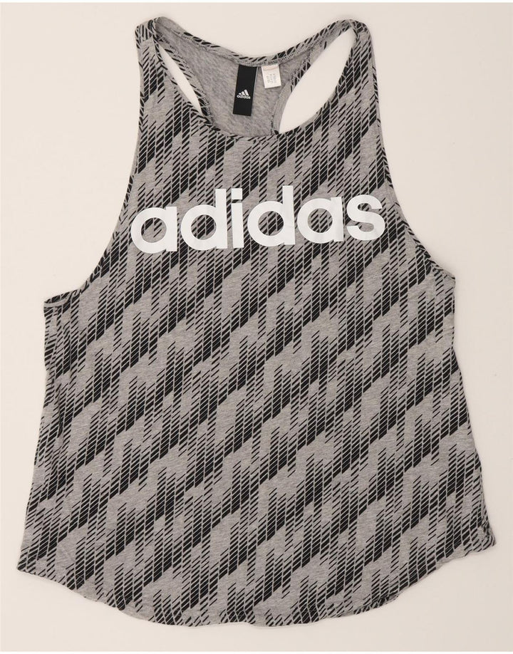 Vesta grafică pentru femei Adidas UK 12 Medium Gri Geometric