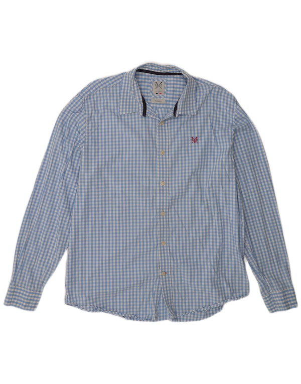 Crew Clothing Cămașă clasică pentru bărbați, XL, bumbac vichy albastru