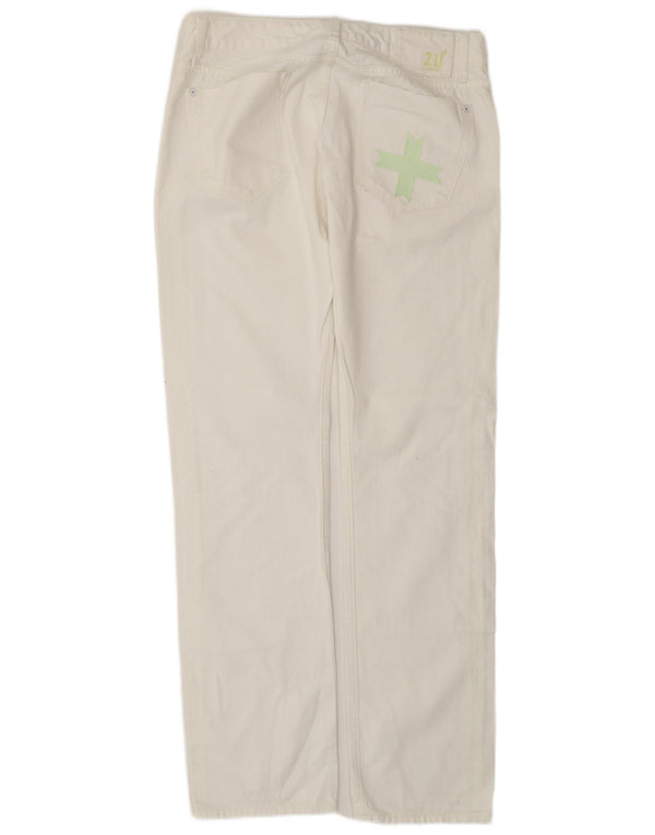 ZU ELEMENTS Blugi Drepți Distressed Femei L32 L34 Bumbac Alb