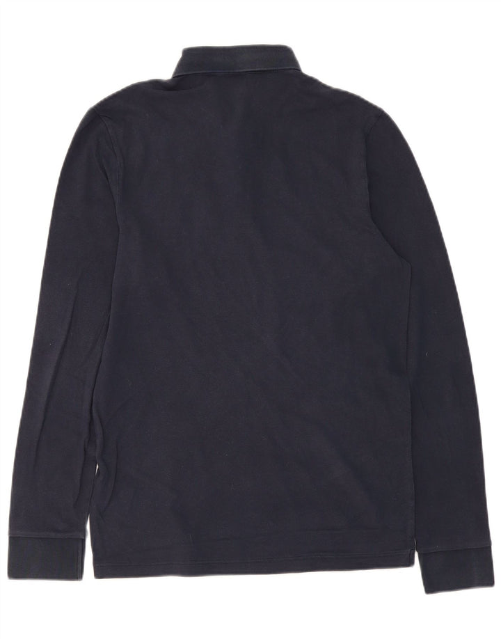 Cămașă polo HUGO BOSS pentru bărbați, slim fit, cu mânecă lungă, bumbac bleumarin mediu