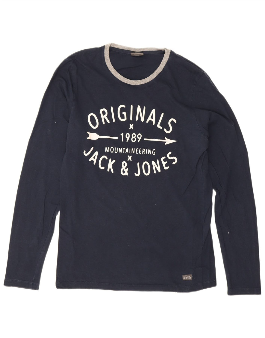 Jack & Jones Tricou cu mânecă lungă pentru bărbați, albastru bleumarin, bumbac