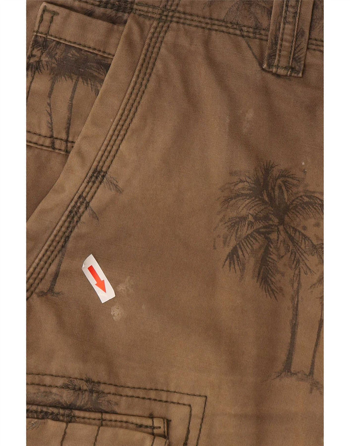 Pantaloni scurți cargo pentru bărbați Fat Face W34, maro, bumbac floral