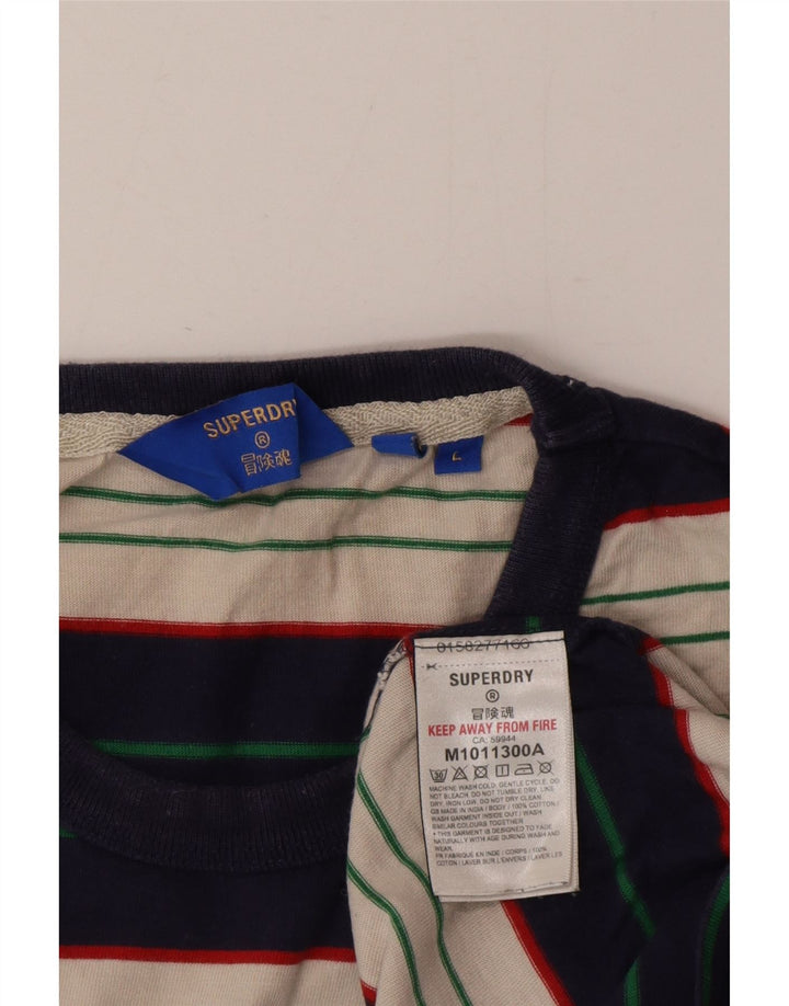 Tricou Superdry pentru bărbați Top mare din bumbac cu dungi multicolore