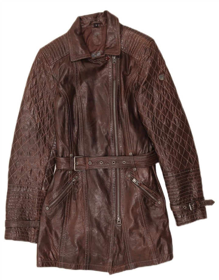Palton de piele Gipsy pentru femei UK 10 Maro mic