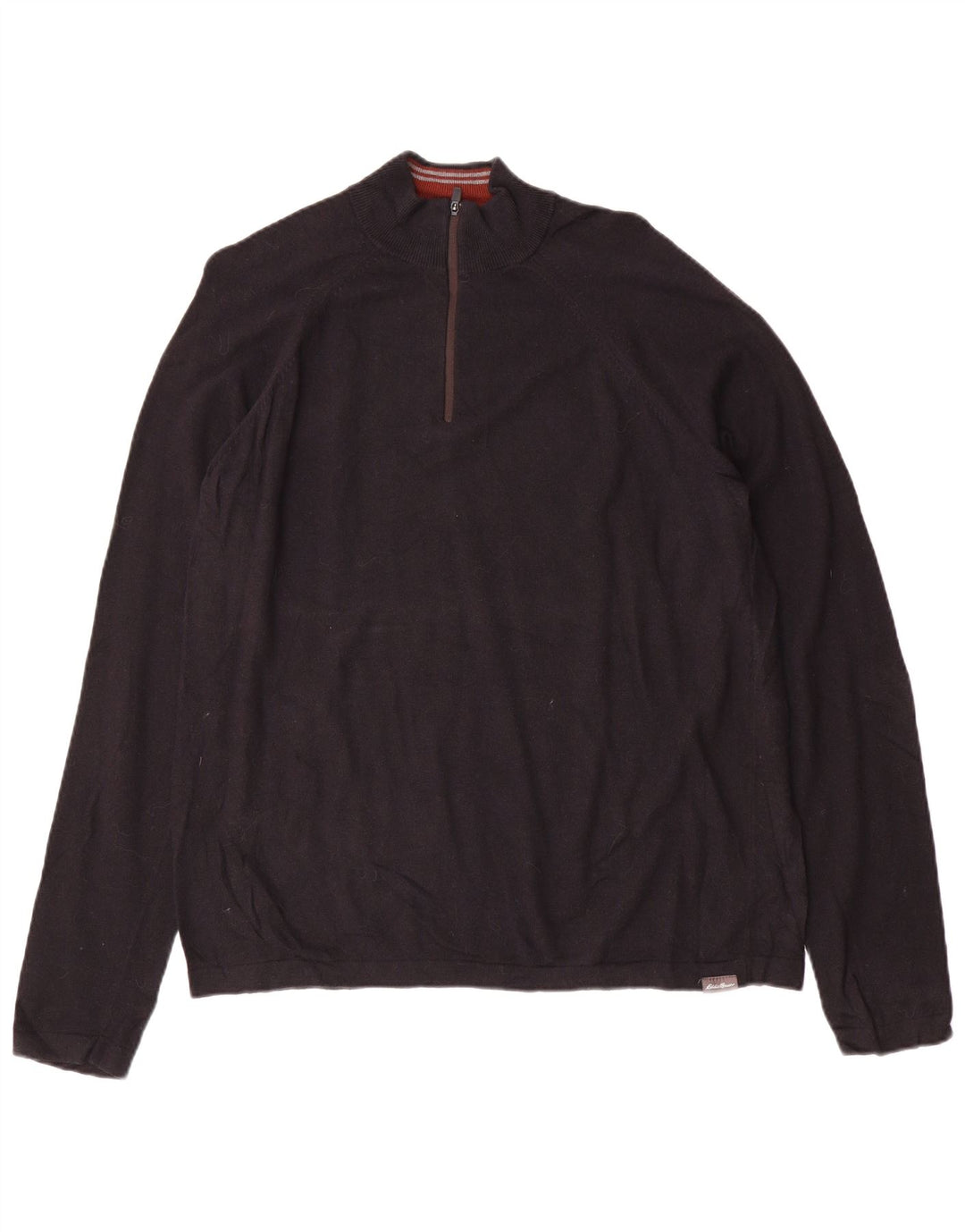 Pulover pentru bărbați Eddie Bauer, cu fermoar, cu gât, raion mare, negru