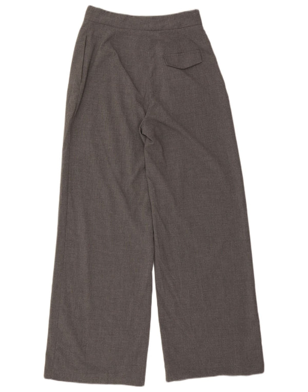 Pantaloni casual pentru femei cu talie înaltă Zara, cu picioare late, mici L26 L31 gri
