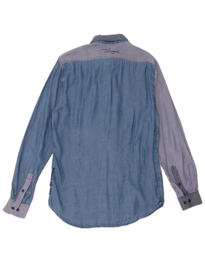 Cămașă Desigual pentru bărbați, lyocell mare, albastră