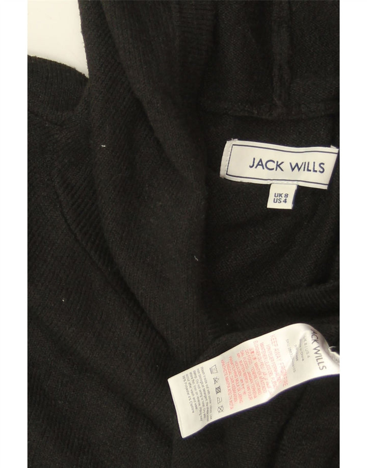 JACK WILLS Pulover cu glugă pentru femei UK 8 Poliester negru mic