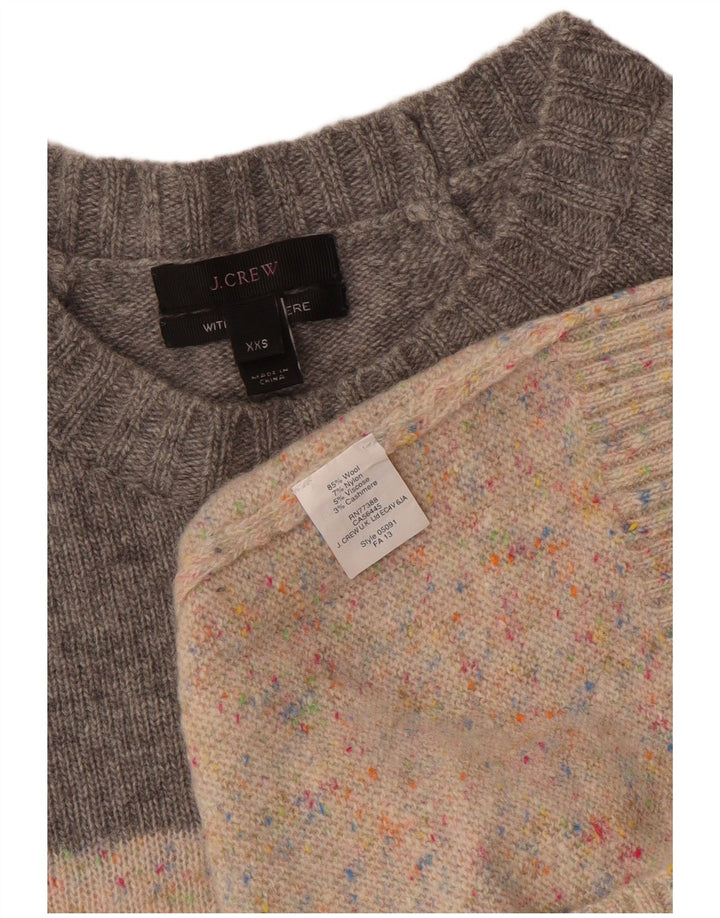 J. CREW Pulover pentru femei cu decolteu cu barca UK 2 2XS Bej Lână color bloc