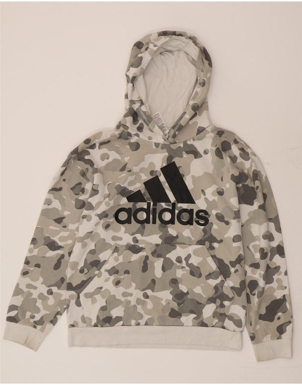 Pulover Adidas pentru băieți Graphic Hoodie 15-16 ani XL bumbac camuflaj gri