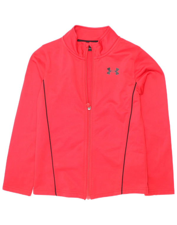 Under Armour Boys Tracksuit Top Jacket 6-7 Years Red Polyester