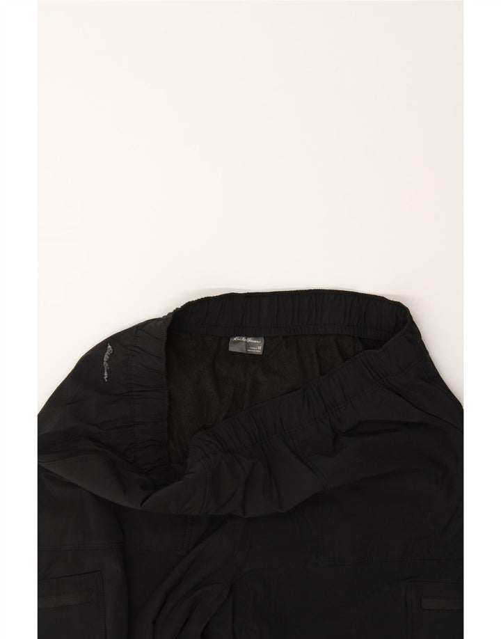 EDDIE BAUER Womens Cargo Tracksuit Trousers Joggers US 12 Large  Black Vintage Eddie Bauer and Second-Hand Eddie Bauer from Messina Hembry 