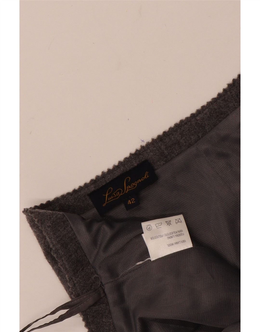 LUISA SPAGNOLI Fusta Creion Femei IT 42 Mediu W28 Lână Gri