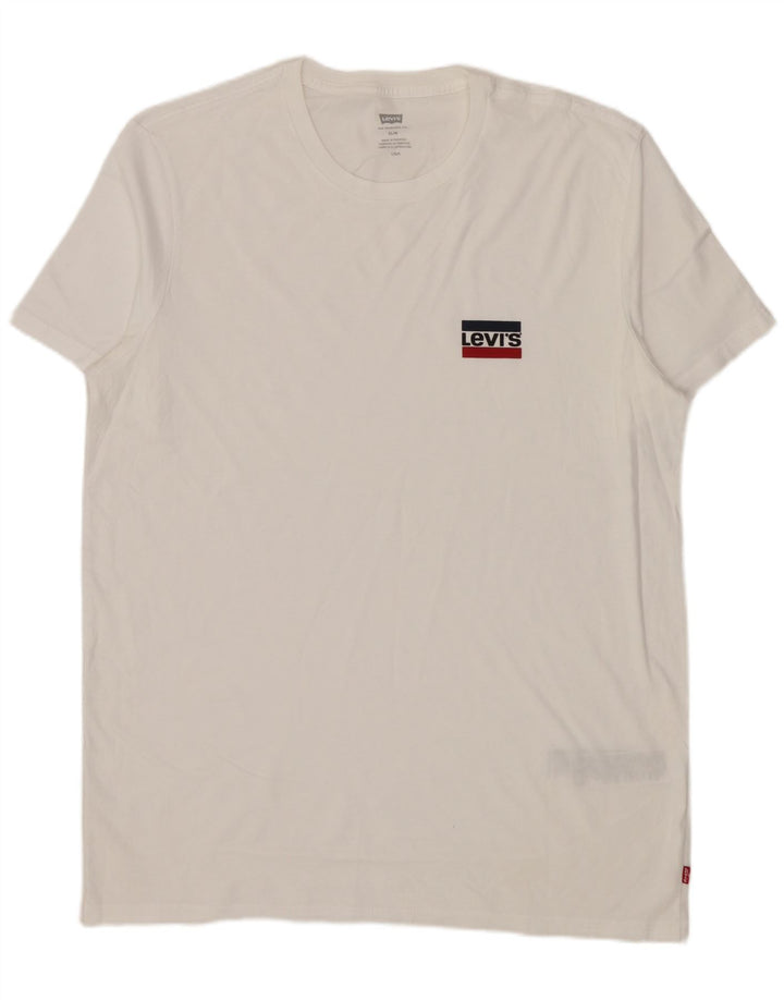 Tricou Levi's Slim pentru bărbați Top mare din bumbac alb