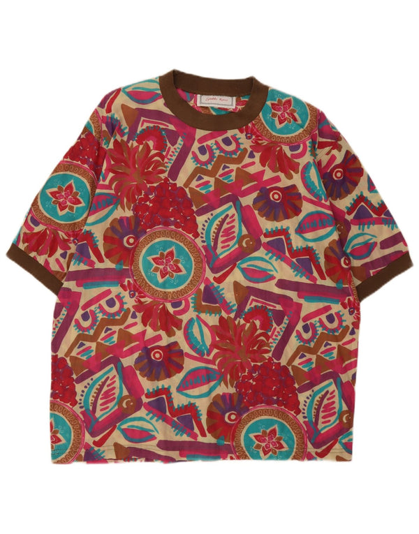 Bluză Vintage pentru femei UK 16 Large Multicolor Geometric