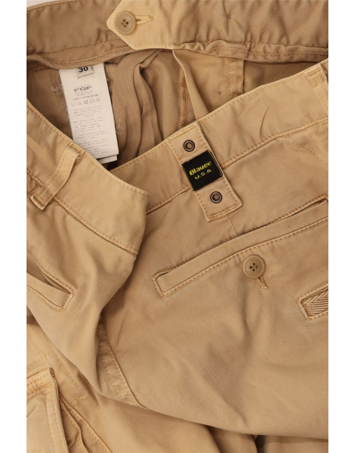 BLAUER Womens Slim Cargo Trousers W30 L32 Beige Cotton