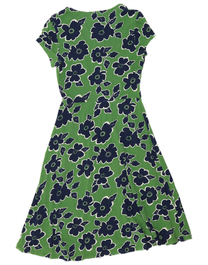 SEASALT CORNWALL Rochie A-Line pentru femei UK 10 Bumbac Floral Verde Mic