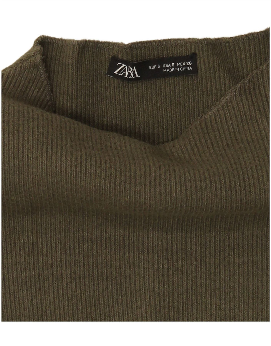 Pulover oversized cu gât țestoasă pentru femei Zara UK 10 Mic Kaki