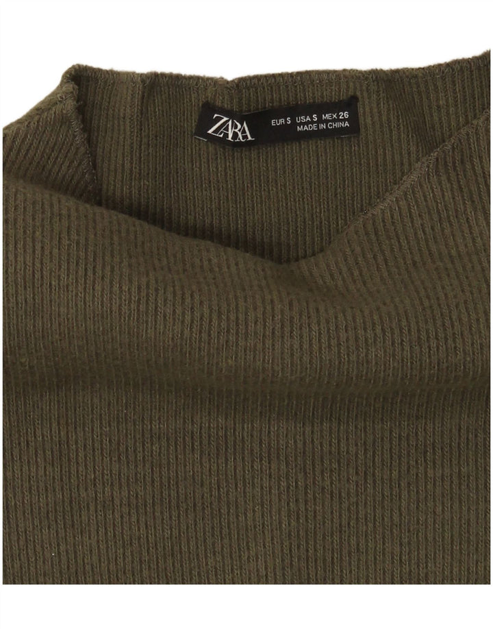 Pulover oversized cu gât țestoasă pentru femei Zara UK 10 Mic Kaki