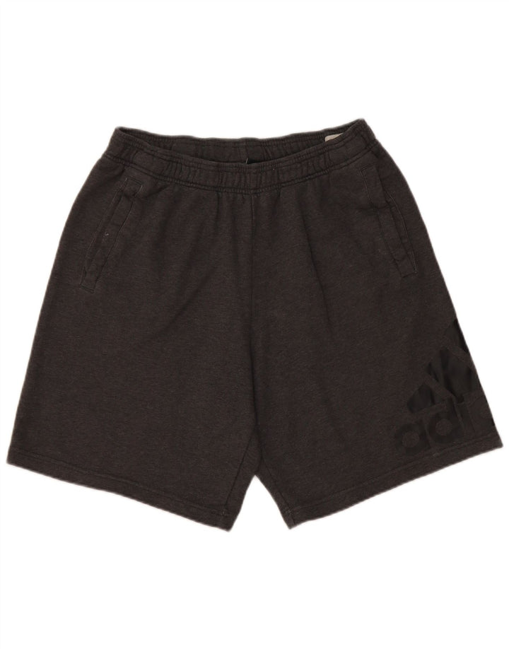Pantaloni scurți sport grafic Adidas pentru bărbați, bumbac, gri mediu