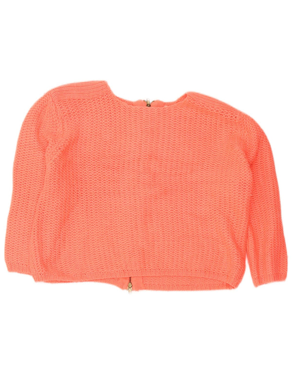 Pulover cardigan supradimensionat cu mâneci 3/4 pentru femei Zara UK 10 Mic portocaliu