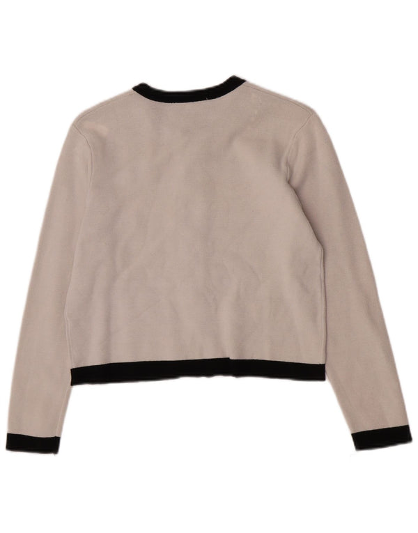 Pulover cardigan cu fermoar complet Zara pentru femei UK 12 Medium White Colorblock