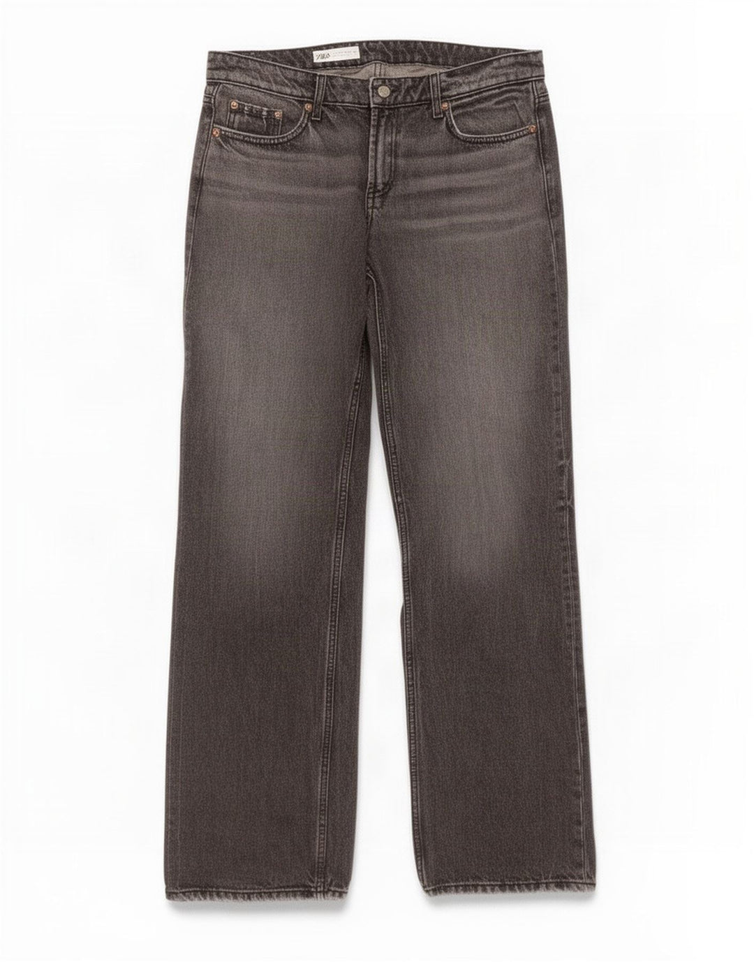 Blugi drepți pentru femei Zara EU 42 Large W32 L35 Bumbac gri